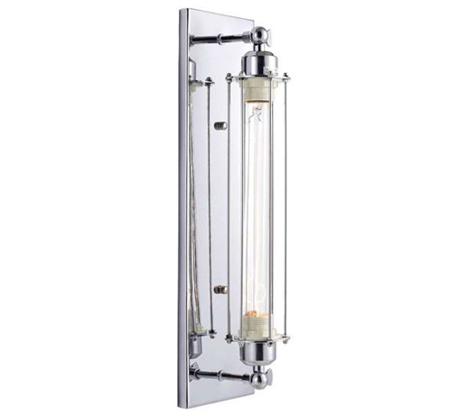 Industrialna LAMPA ścienna EVO W01475CR metalowa OPRAWA kinkiet tuba klatka chrom