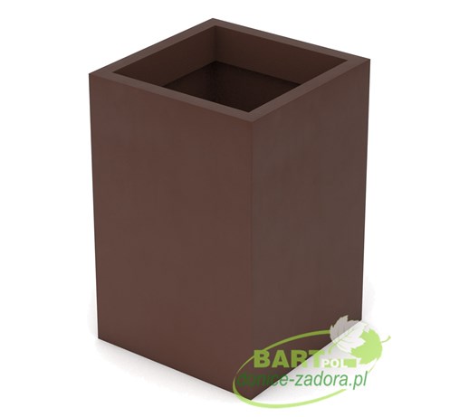 Donica z polietylenu QUADRI PL-QU60 czekolada