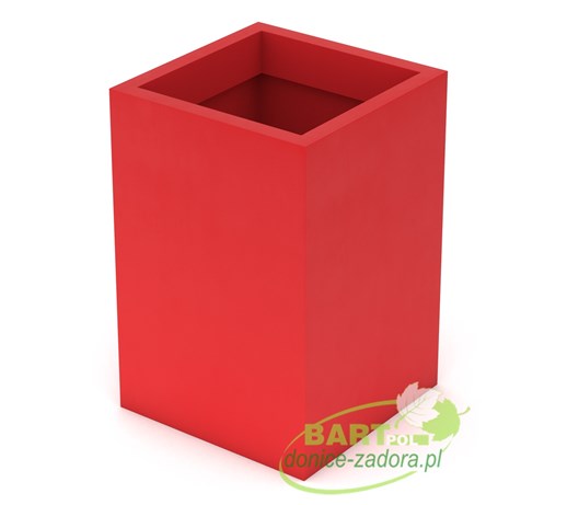 Donica z polietylenu QUADRI PL-QU60 czerwony