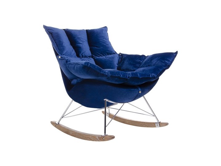 Fotel bujany Swing Velvet granatowy