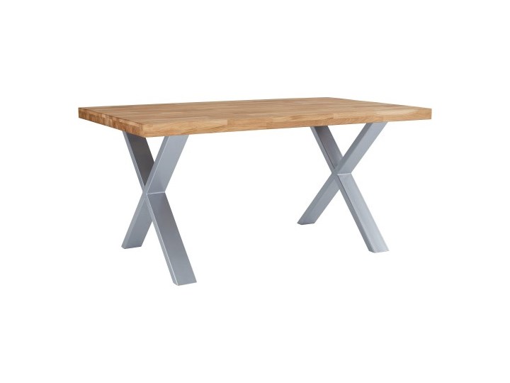 Stół dębowy LOFT CROSS z metalową podstawą