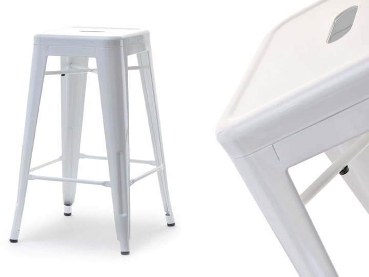 Stołek barowy metalowy ALFREDO STOOL 2 biały