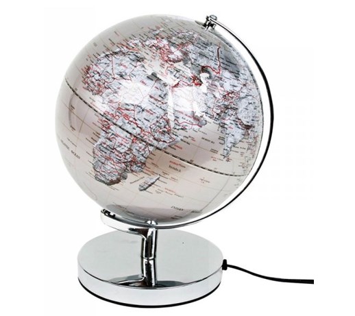 Globus podświetlany - Silver - średnica 25 cm