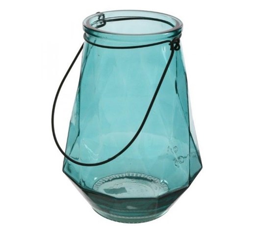 Lampion Glass - niebieski 24 cm