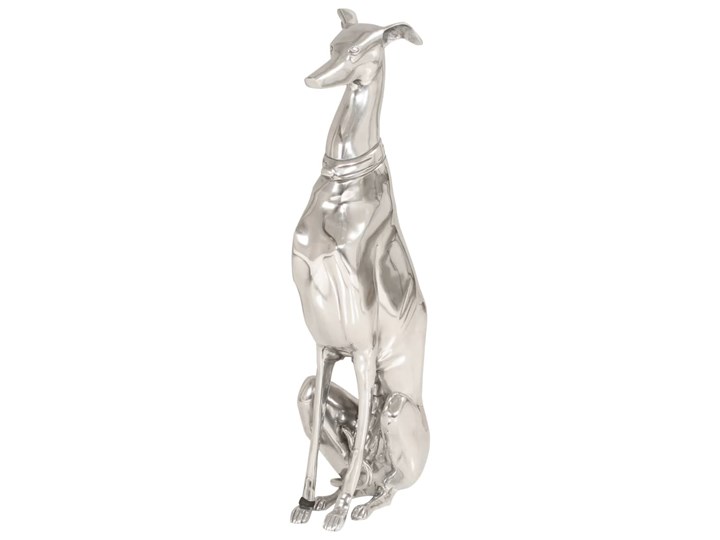 vidaXL Rzeźba głowy psa myśliwskiego, lite aluminium, 25 x 17 x 67 cm