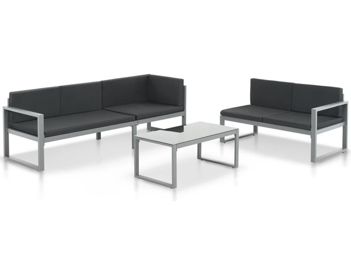 vidaXL 3-częściowy zestaw wypoczynkowy do ogrodu, aluminium, czarny