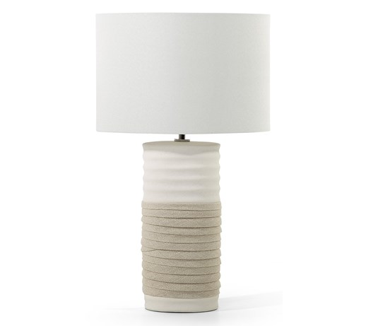 Nowoczesna lampka nocna - lampa stojąca - jasnobeżowa - NAVIA