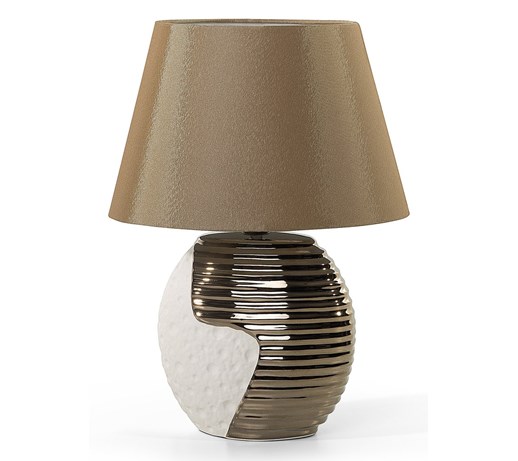 Nowoczesna lampka nocna - lampa stojąca - miedziano-beżowa - ESLA