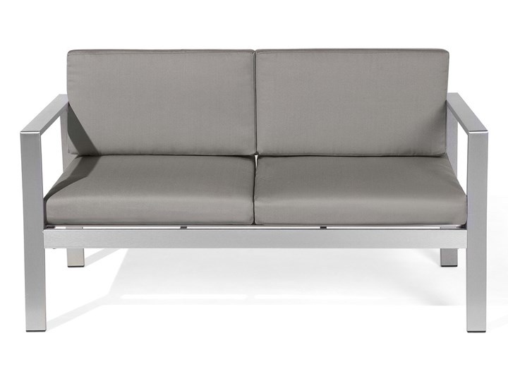 Sofa ogrodowa aluminium 2-osobowa ciemnoszare poduchy SALERNO