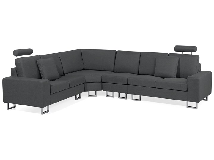 Sofa narożna prawostronna tapicerowana ciemnoszara STOCKHOLM