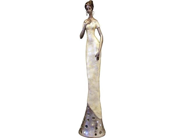 KOBIETA W SUKNI Z MASY PERŁOWEJ dekoracja, ozdoba, figurka, wys. 64 cm