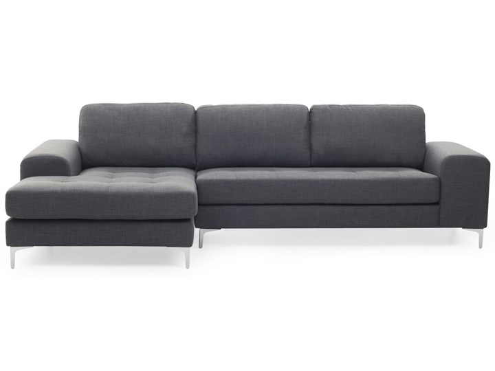 Sofa ciemnoszara - sofa narożna - tapicerowana - KIRUNA