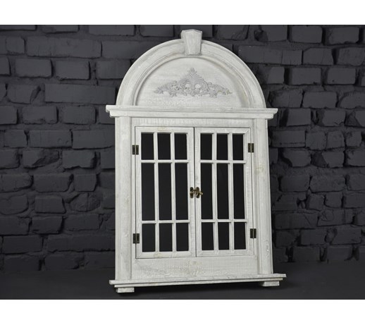 LUSTRO DREWNIANE SZARE OKIENKO SHABBY CHIC