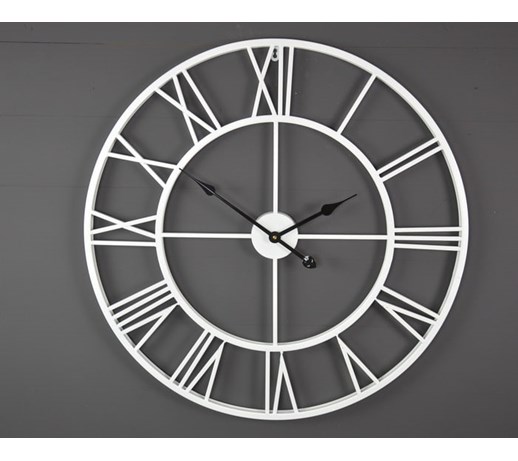 ZEGAR METALOWY ŚCIENNY W STYLU VINTAGE SHABBY 76CM