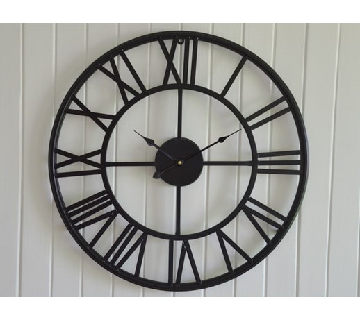 ZEGAR 60CM ŚCIENNY METALOWY LOFT INDUSTRIALNY CZARNY