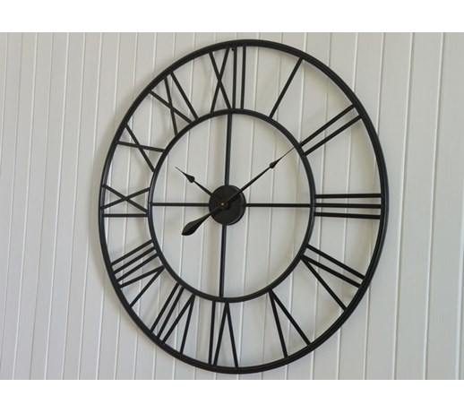 ZEGAR 93CM METALOWY ŚCIENNY LOFT VINTAGE CZARNY