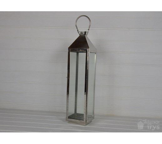 LATARNIA LAMPA METALOWA CHROMOWANA 70CM