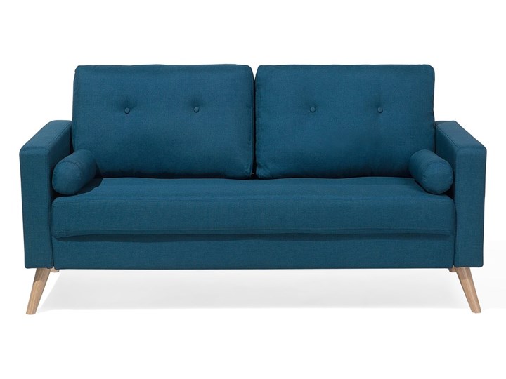 Sofa dwuosobowa tapicerowana ciemnoniebieska KALMAR