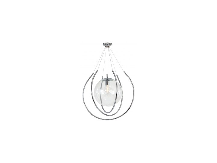 Oryginalna LAMPA wisząca FROM CHROM KULA 50cm 871G4/DK dekoracyjna OPRAWA industrialna przezroczyste szkło METALOWA