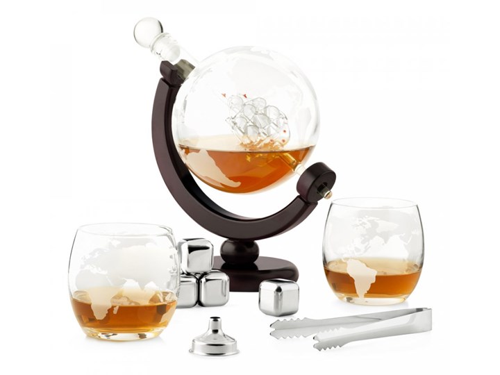 Zestaw Do Whisky Karafka GLOBUS 2 szklanki + Kostki