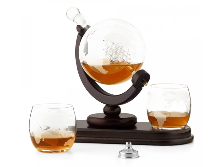 Zestaw Do Whisky Karafka GLOBUS 2 szklanki + Grawer