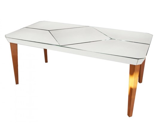 Stół lustrzany 91x181x75,5cm ArteHome Mazzini srebrny kod: KFC571 Clear Mirror
