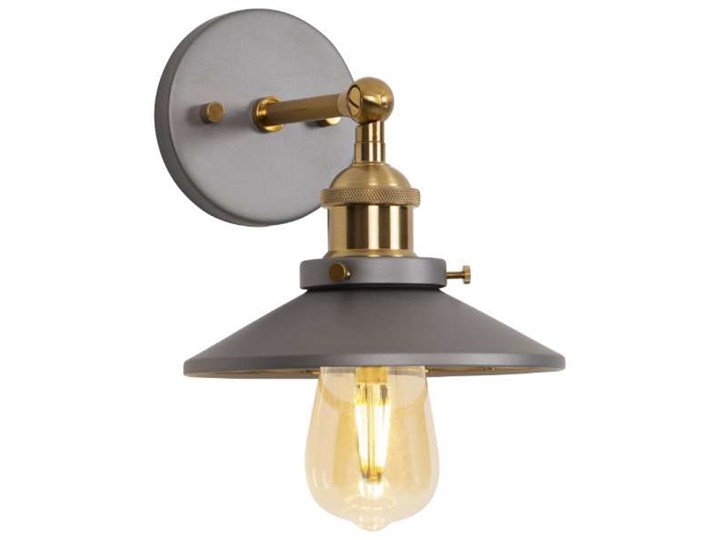 Kinkiet LAMPA ścienna HAGA W0238 Maxlight metalowa OPRAWA retro na wysięgniku industrialna mosiądz szary