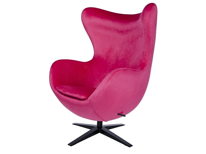 Fotel EGG SZEROKI VELVET BLACK fuksja.33 - welur, podstawa czarna
