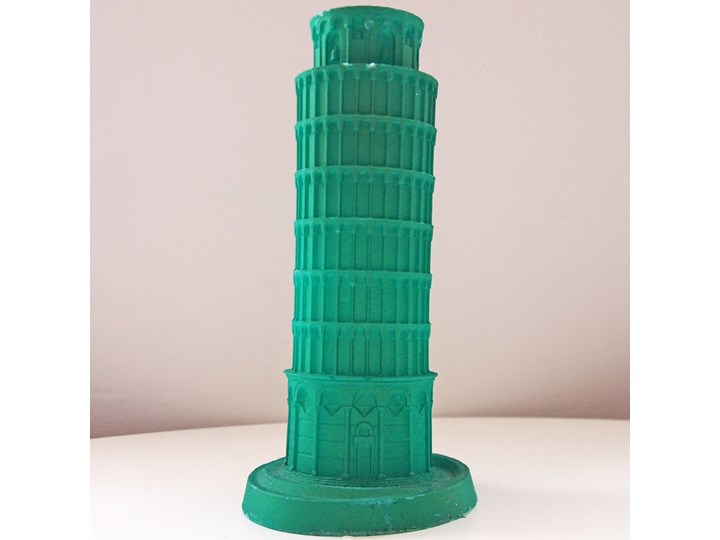 Candellana The Leaning Tower Of Piza Candle świeca dekoracyjna Krzywa Wieża w Pizie Outlet II gatunek - Green Pearl