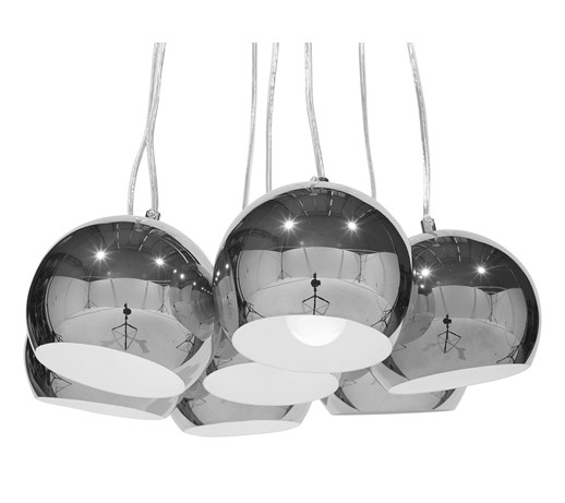 Lampa sufitowa wisząca - żyrandol srebrny - oświetlenie - OLZA
