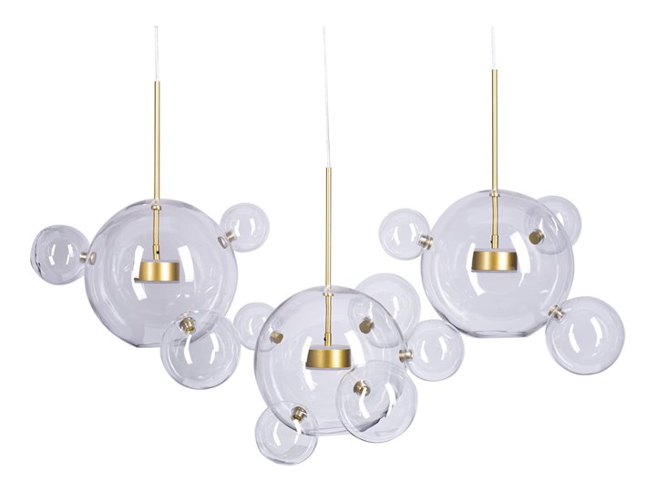 Lampa wisząca BUBBLES -14 LED transparentno-złota
