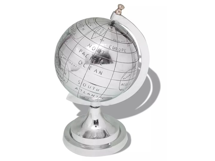 vidaXL Globus z podstawką, aluminium, srebrny, 35 cm