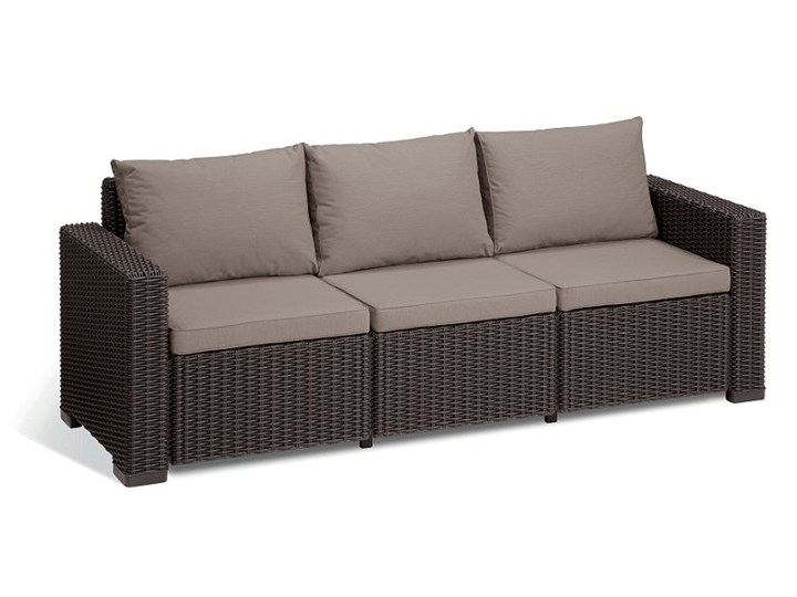 Trzyosobowa sofa technorattanowa z zestawu Moorea antracytowy - Transport GRATIS!