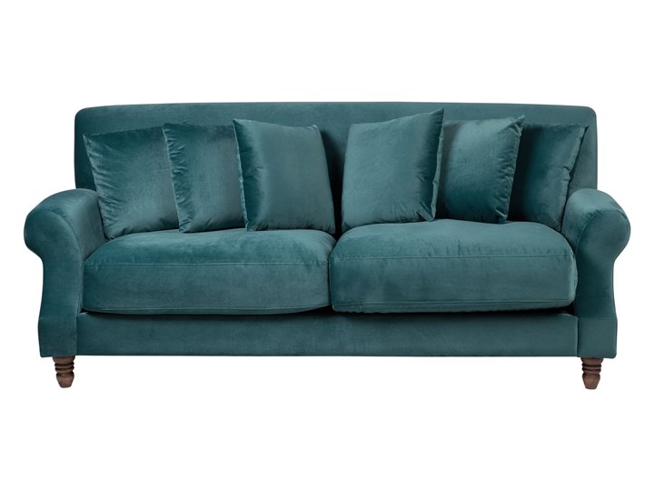 Sofa trzyosobowa welur lazurowa EIKE
