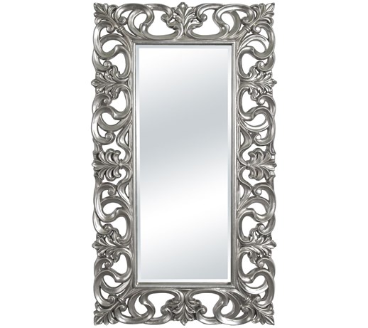 LUSTRO Designerskie APOLLO w srebrnej ramie w stylu Glamour prostokąt 92X167