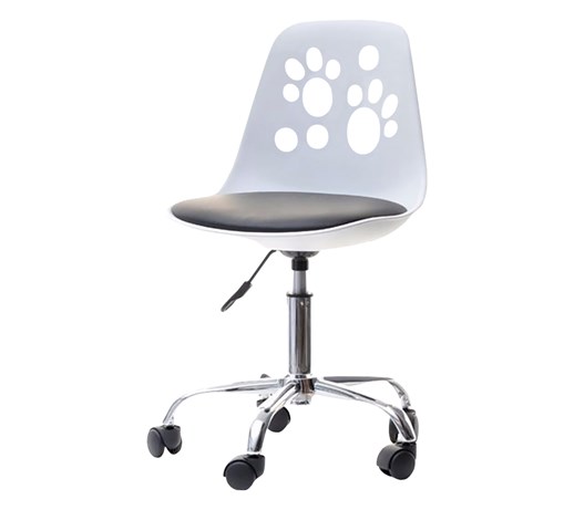 Fotel biurowy Foot biało - czarny designerski dla dzieci