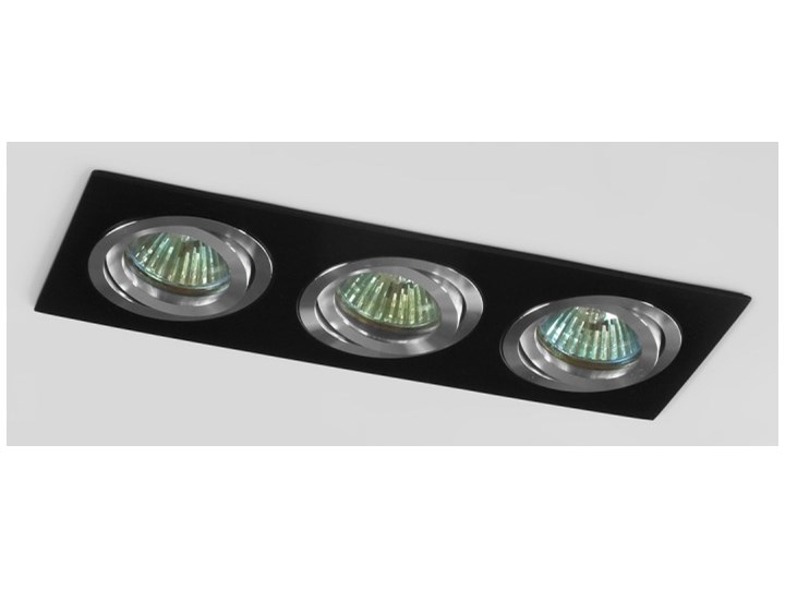 Potrójna modern movable recessed MR16 GU10 aluminum black fixture oprawa potrójna