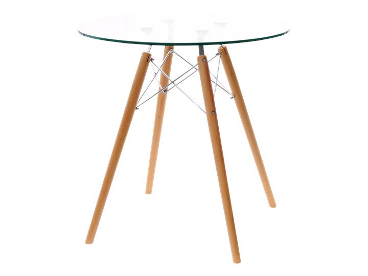 Stół Eames Glass średnica 70 cm ze szklanym blatem