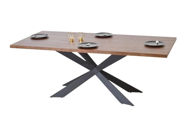 Stół Retro 200x100 cm fornir orzechowy na czarnej stalowej podstawie