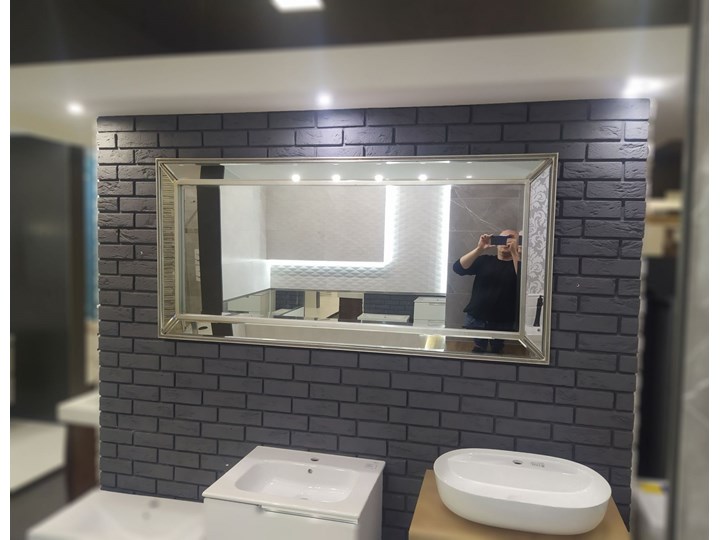 LUSTRO VETRO w srebrnej ramie prostokąt 82X173