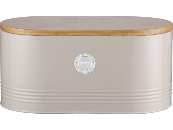 Chlebak z deską do krojenia 34x18 cm Living beżowo-drewniany