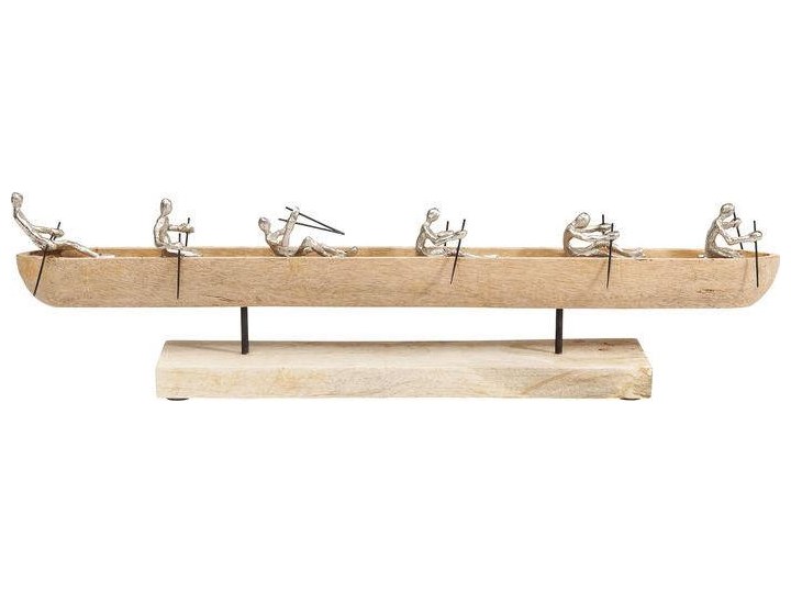 Dekoracja stojąca Rowboat 65x15 cm drewniano-srebrna