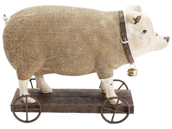 Figurka dekoracyjna Pig On Wheels 29x20 cm
