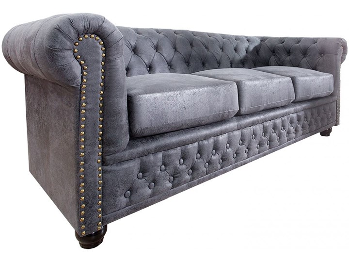 Sofa Chesterfield 200 cm antyczna szara