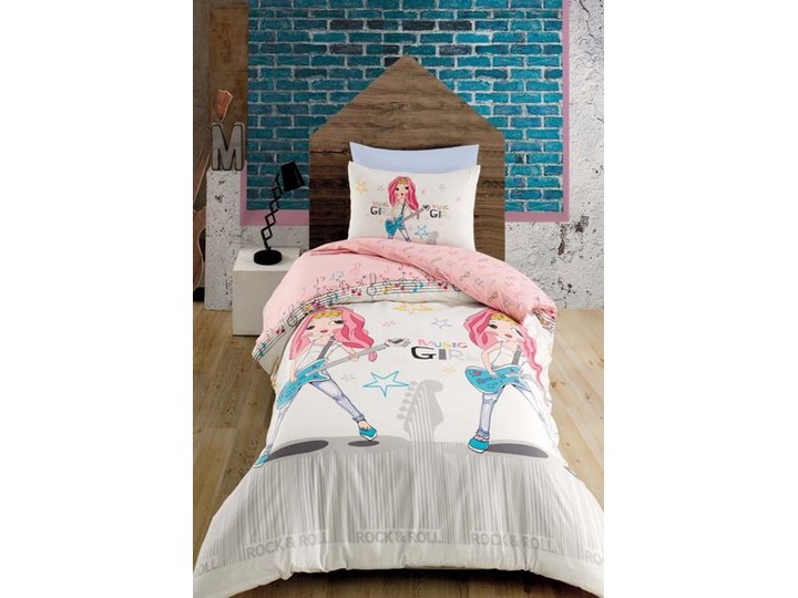 Pościel bawełniana MUSIC GIRL 140 x 200 + 2 kolorowe poszewki