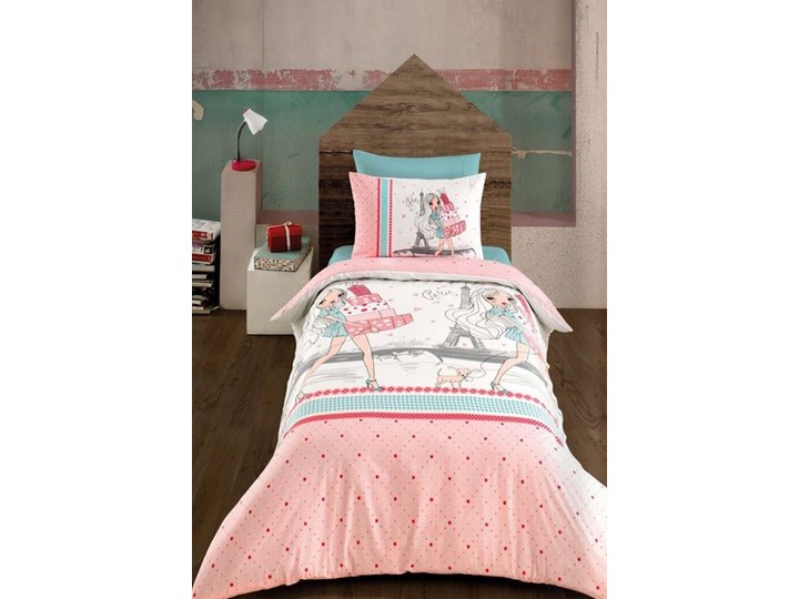 Pościel bawełniana SHOPPING 160 x 200 + 2 kolorowe poszewki