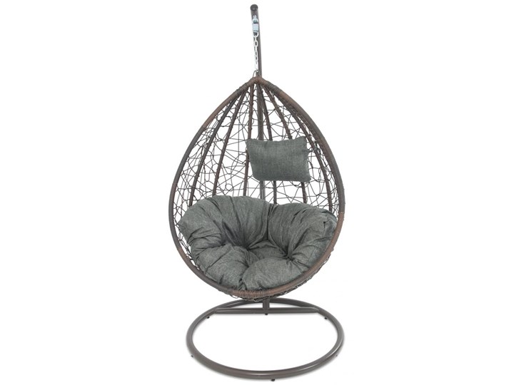 Fotel wiszący kokon technorattanowy Meblobranie - DONDOLO Brown Elite/Grey
