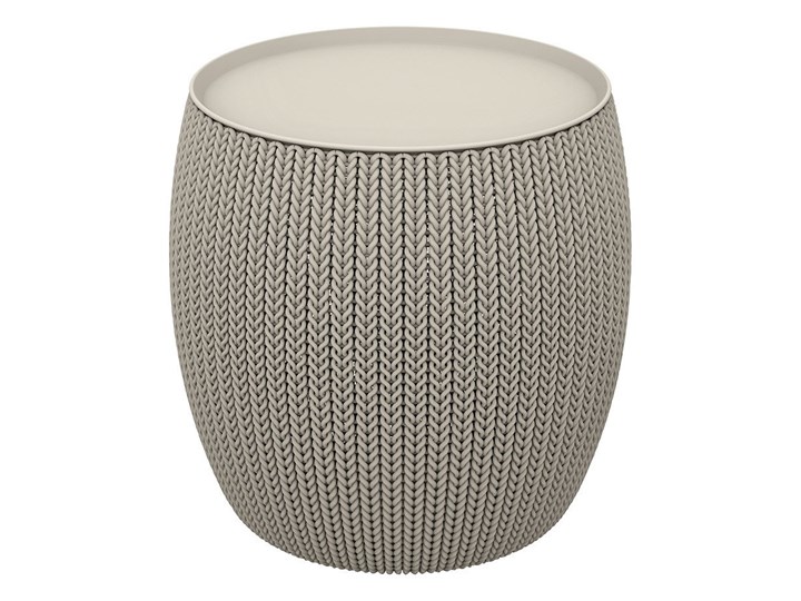stolik, pufa kolor piaskowy Knit