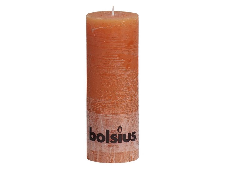 Świeca pieńkowa RUSTIC pomarańczowa wys. 19 cm BOLSIUS
