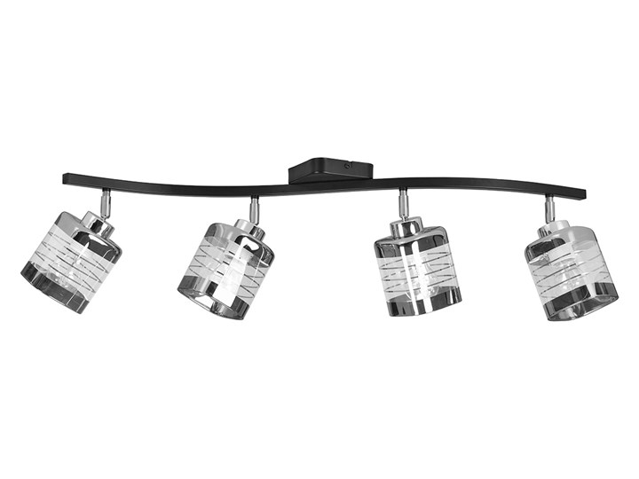 TIGRA 4 BLACK 430/4 nowoczesna lampa sufitowa czarny połysk klosze chrom